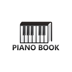 Piano book logo template design