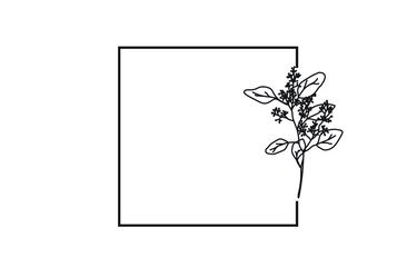 Minimal Botanical Logo and botanical Frame