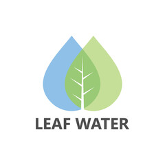 Leaf water logo template design