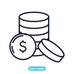 Coins icon. money coin business coin symbol template for graphic and web design collection logo vector illustration