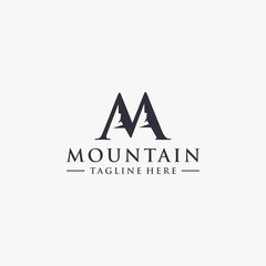 Mountain logo design creative idea. Simple, clean and luxurious.