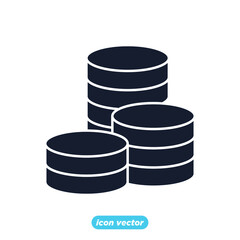 Coins icon. money coin business coin symbol template for graphic and web design collection logo vector illustration