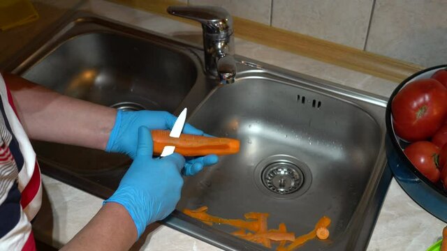 Peeling carrot peel for homemade food  - (4K)