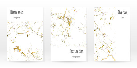 Elegant Gold Texture Set. Marble Business Card.