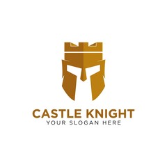 Inspiration castle and spartan logo design vector concept