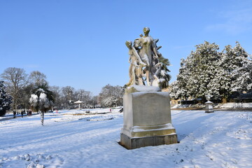 Rennes, Thabor, parc, neige