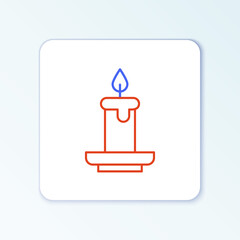 Line Aroma candle icon isolated on white background. Colorful outline concept. Vector.