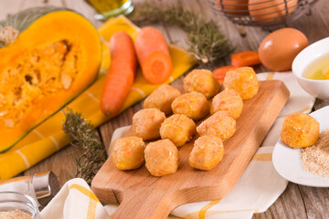 Pumpkin chicken meatballs. 