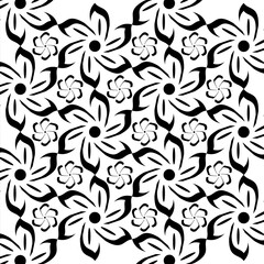 Fototapeta premium Flower pattern ornament with color black and white. Suitable for wall, cover, flayer, banner, and all other business.