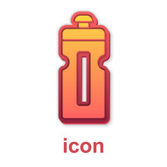 Gold Fitness shaker icon isolated on white background. Sports shaker bottle with lid for water and protein cocktails. Vector.