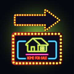 house home for sale neon sign for house for sale plank