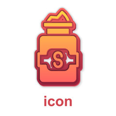 Gold Jar of sugar icon isolated on white background. Vector.