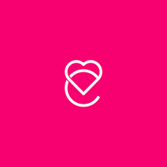 Letter C heart logo icon graphic design vector 