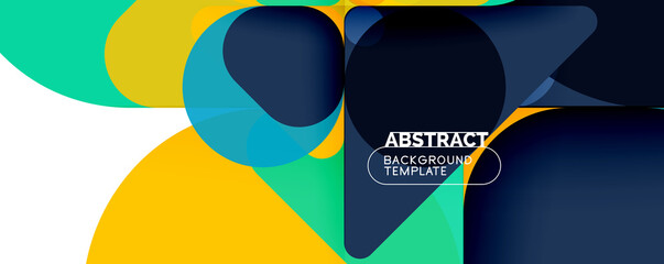 Modern geometric round shapes and dynamic lines, abstract background. Vector illustration for placards, brochures, posters and banners