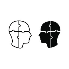 Simple Head Puzzle Mind Design For Education Industry. idea concept vector icon on white background