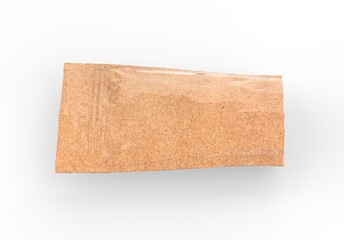 Kraft paper pouch mockup for tea, coffee, pulses, beans, cereals & corn flakes. Blank craft doy-pack mock up on isolated white background, 3d illustration 