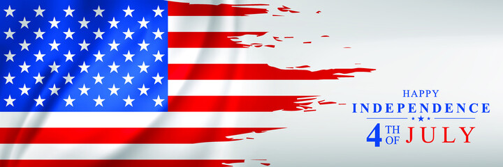 4 july american independence day. Vector illustration background.