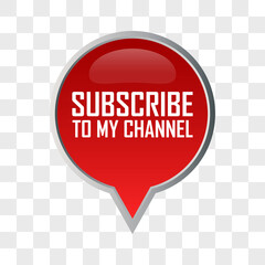 subscribe now button for social media or business concept on transparent background. vector illustration