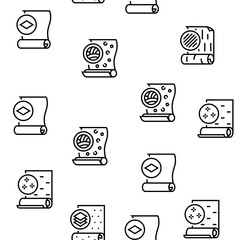 Wallpaper Interior Vector Seamless Pattern Thin Line Illustration