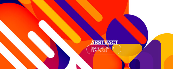 Modern geometric round shapes and dynamic lines, abstract background. Vector illustration for placards, brochures, posters and banners