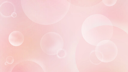 ピンク色の背景に浮かぶしゃぼん玉（ワイド）