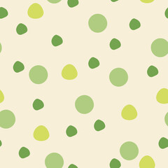 Big polka dots green on light background vector pattern