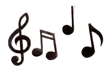 musical notes on a white background. musical concept