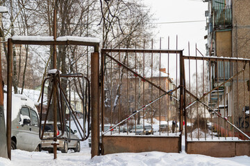 worker in the snow
