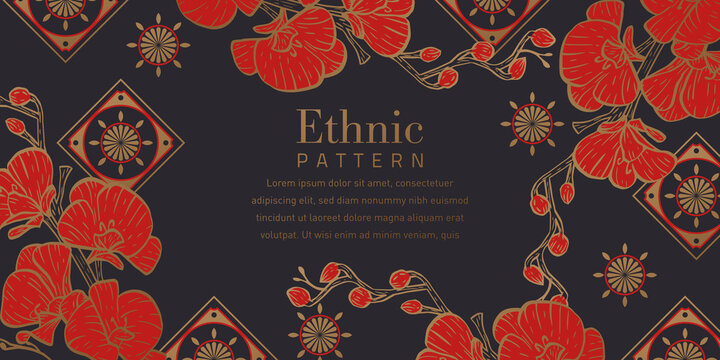 Red and Black Oriental Pattern