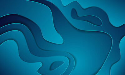 Gradient blue paper cut abstract background