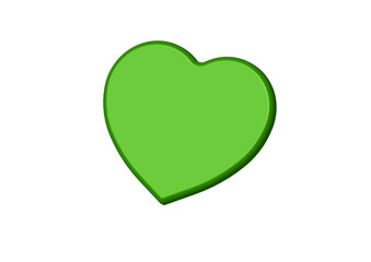 3D image. 3d rendering. green heart on a white background. Valentine's Day