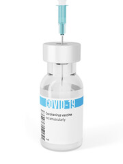 vial with covid-19 vaccine and syringe