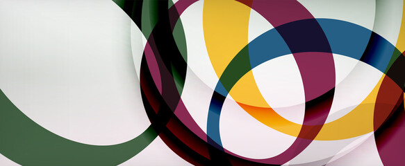 Obraz premium Ring geometric shapes, o letter repetition wallpaper. Abstract background for business or technology presentations, internet posters or web brochure covers