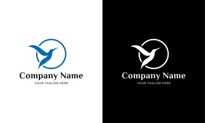 Hummingbird Logo - Colorful Bird Logo Art Design