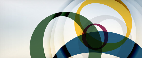 Obraz premium Ring geometric shapes, o letter repetition wallpaper. Abstract background for business or technology presentations, internet posters or web brochure covers