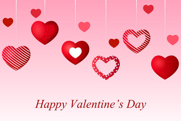 Heart shape love and romance background for Happy Valentine's Day greetings