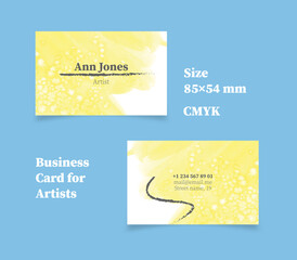 Business card for Artists