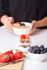 Granola bowl and forest fruit