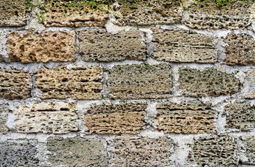 Wall of natural sandstone as a natural background