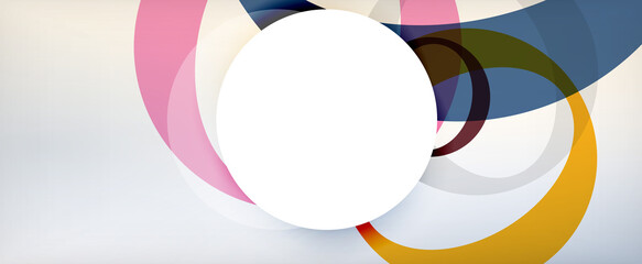 Ring geometric shapes, o letter repetition wallpaper. Abstract background for business or technology presentations, internet posters or web brochure covers