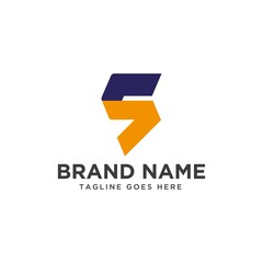 Modern number 5 or letter S logo design template. EPS10.