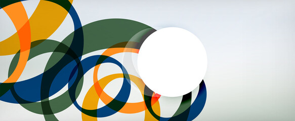 Obraz premium Ring geometric shapes, o letter repetition wallpaper. Abstract background for business or technology presentations, internet posters or web brochure covers