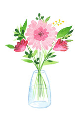 bouquet of flowers in vase