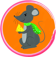 mouse with cheese _ brush