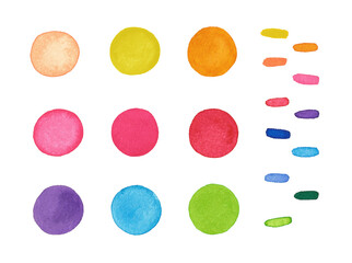 set of watercolor paints isolated