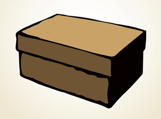 Rectangular carton packaging. Vector drawing