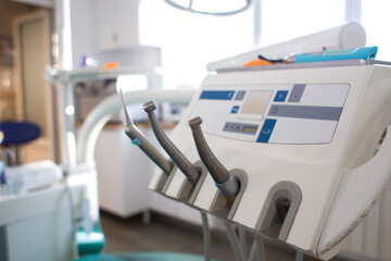 Dental tools. Checking and dental treatment in a dental clinic.