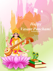 Vasant Panchami Saraswati Puja Indian festival background