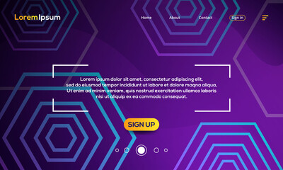 Abstract futuristic geometric background landing page templates