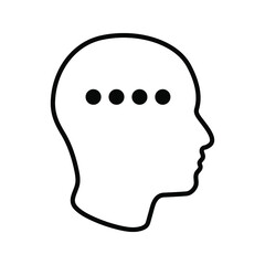 Head think concept icon design. Message talk sign. Creative idea symbol. color editble 